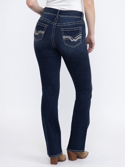 Women's Dark wash Contrast Thick Stitched Baby boot Women's Dark wash Contrast Thick Stitched Baby boot