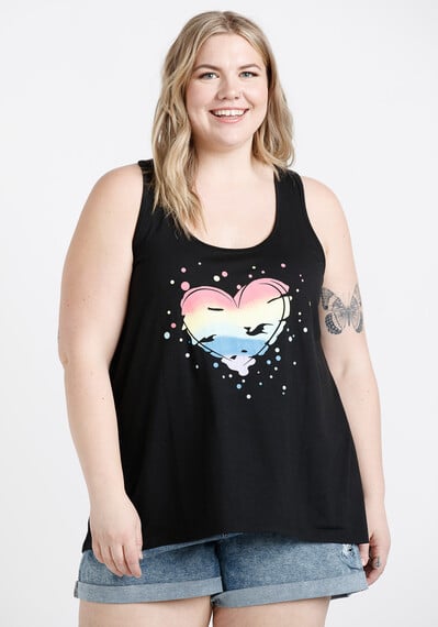 Women's Rainbow Heart Racerback Tank Image 1