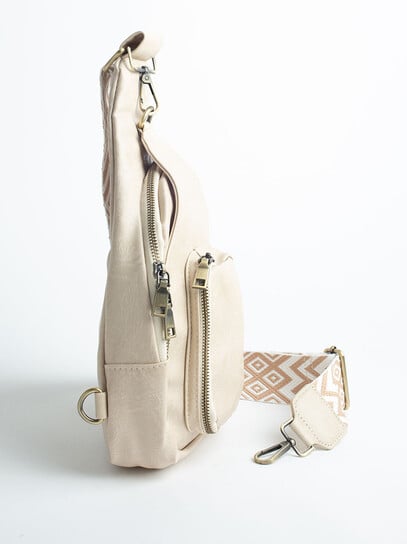 Women's Sling Bag with Woven Strap