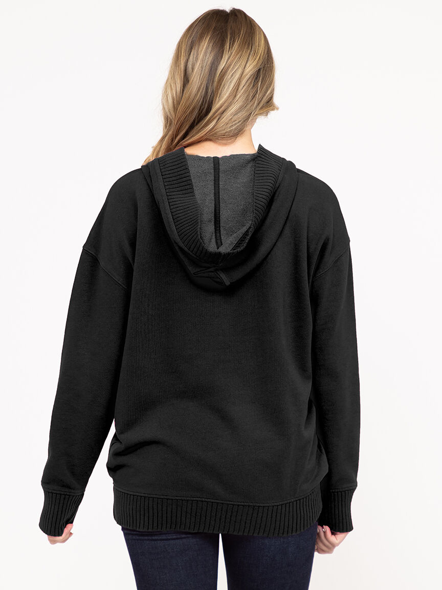 Women's V Neck Pop Hoodie
