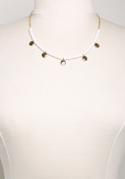Women's Puka Shell Gold Charm Necklace Image 4