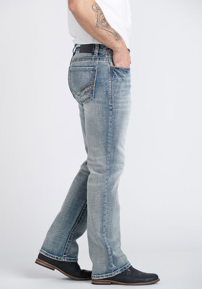 Men's Light Wash Classic Bootcut Jeans Image 3