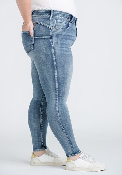 Women's Plus Size 2 Button Waist Skinny Jeans Image 3
