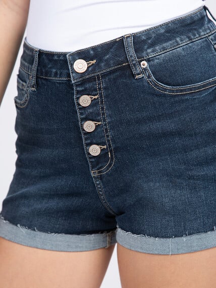 Women's High Rise Exposed Button Cuffed Shortie Women's High Rise Exposed Button Cuffed Shortie Image 5