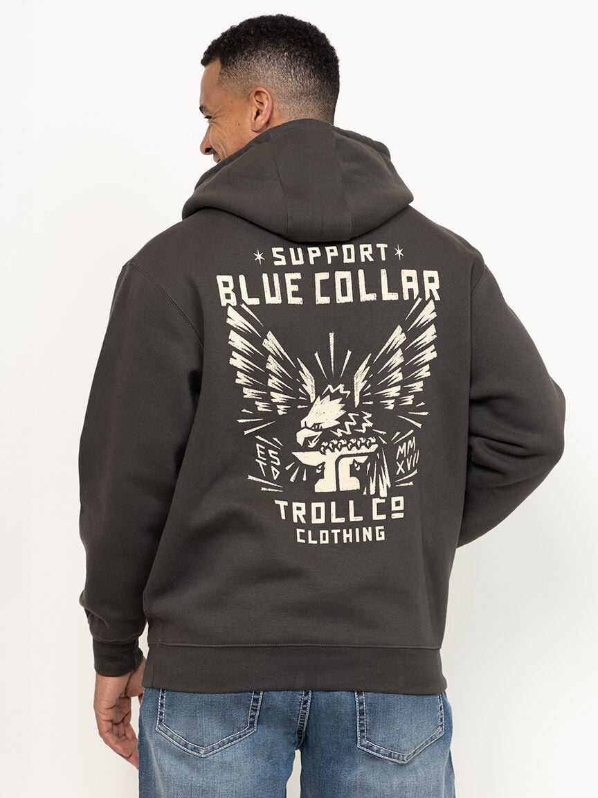 Men's Support Blue Collar Hoodie