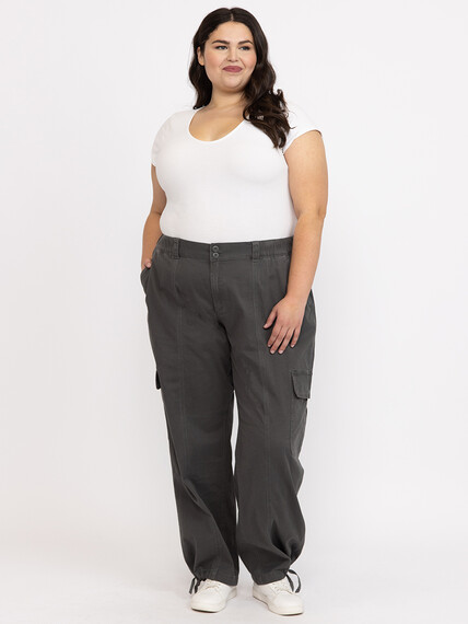 Women's Plus 2 Button Baggy Cargo Pants Women's Plus 2 Button Baggy Cargo Pants Image 1