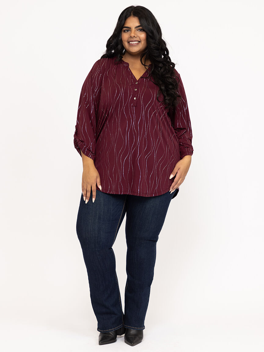 Women's Metallic Swirl Blouse