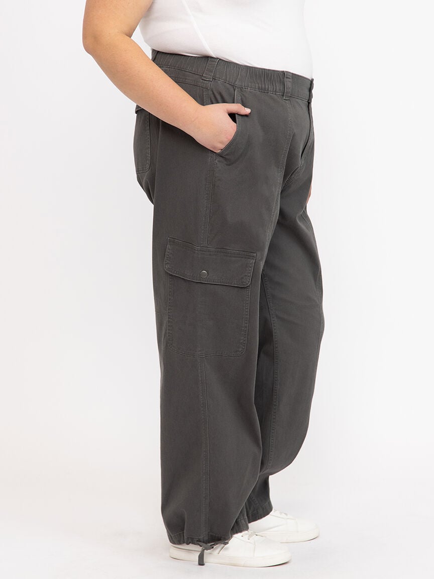 Women's Plus 2 Button Baggy Cargo Pants Warehouse One
