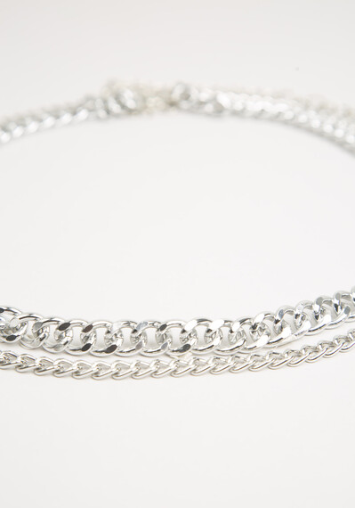 Women's Double Chain Silver Belt Image 3