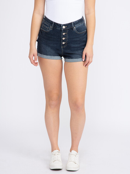 Women's High Rise Exposed Button Cuffed Shortie Image 2