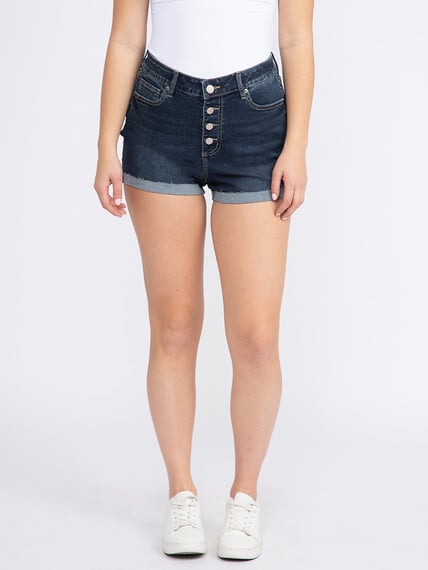 Women's High Rise Exposed Button Cuffed Shortie Women's High Rise Exposed Button Cuffed Shortie Image 2