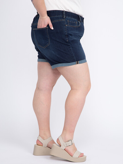 Women's Plus 2 Button Cuffed Midi Short Women's Plus 2 Button Cuffed Midi Short Image 3