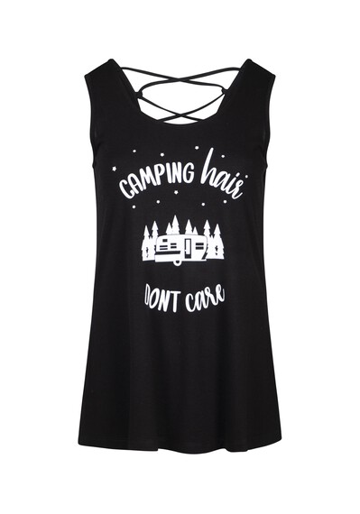 Women's Camping Hair Cage Back Tank Image 2