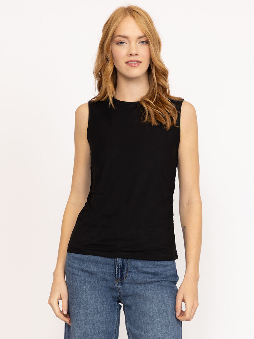 Women's Mesh Side Ruched Tank