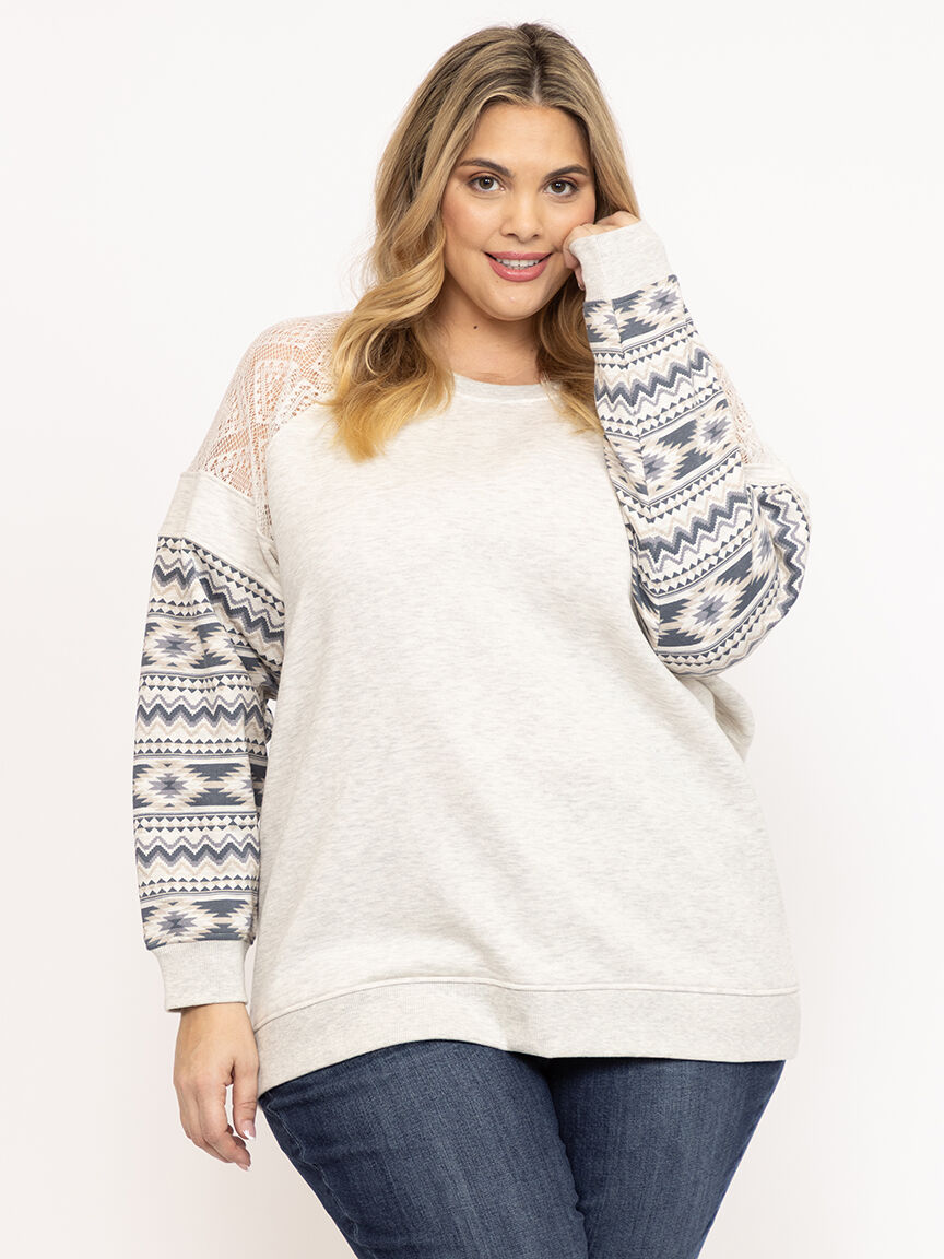 Women's Geo Sleeve Sweatshirt