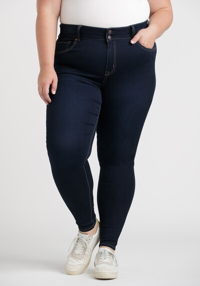 Women's Plus 2 Button Waist Skinny Jeans Image 1
