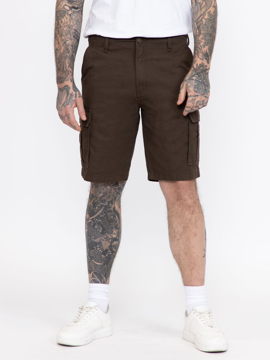 Men's Washed Brown Cargo Short