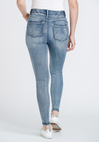 Women's 2 Button Waist Skinny Jeans Image 2