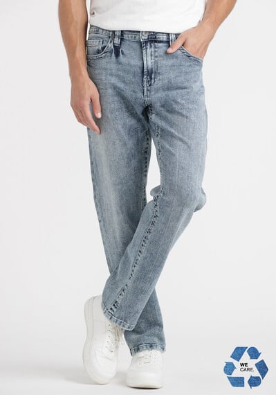 Men's Light Wash Relaxed Straight Jeans Image 1