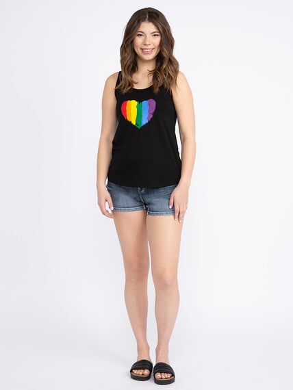 Women's Rainbow Heart Scoop Neck Tank Image 2