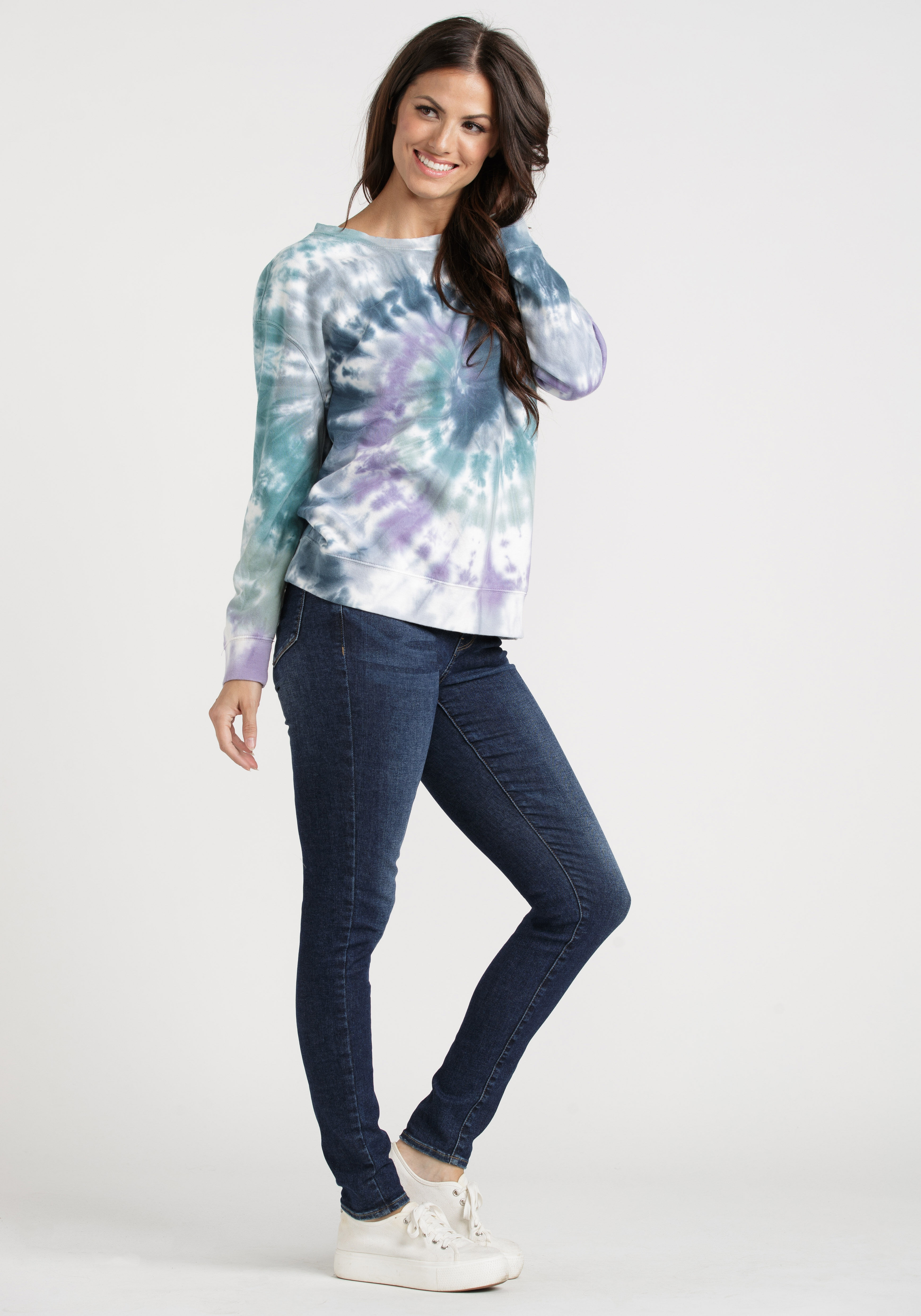 トップス stone  Tie-dye print sweat L 22ss Colortone Mens Tie-Dyed Long Sleeve T-Shirt, L, Cotton Candy