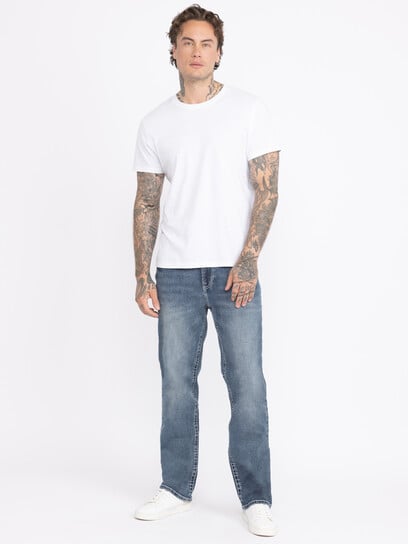Men's Slim Straight Med Blue Jeans Men's Slim Straight Med Blue Jeans