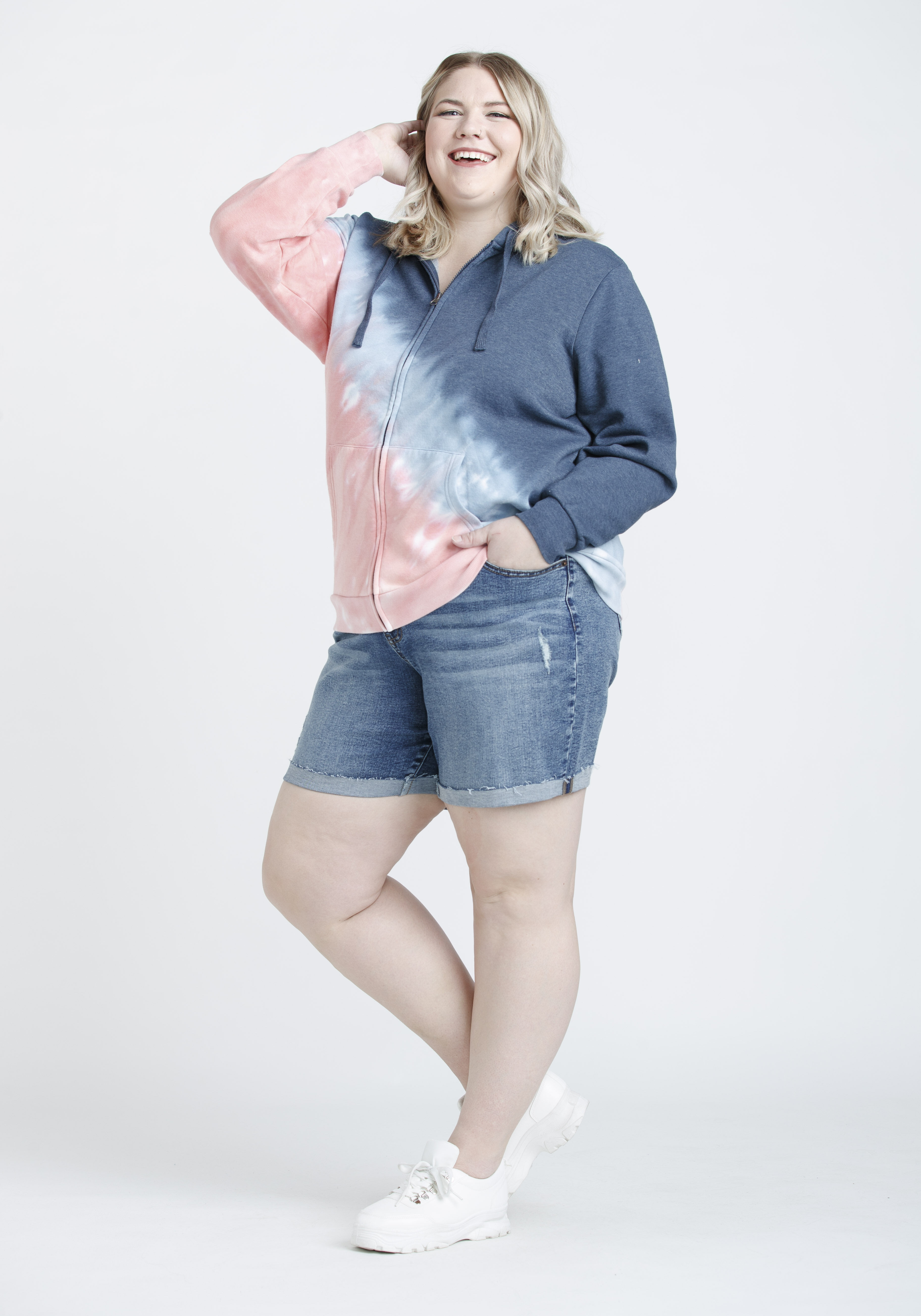 Women's Ombre Zip Front Hoodie Warehouse One