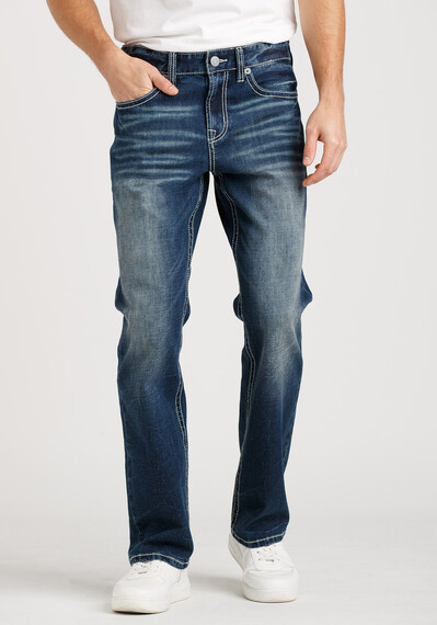 Men's Indigo Wash Classic Bootcut Jeans Image 1