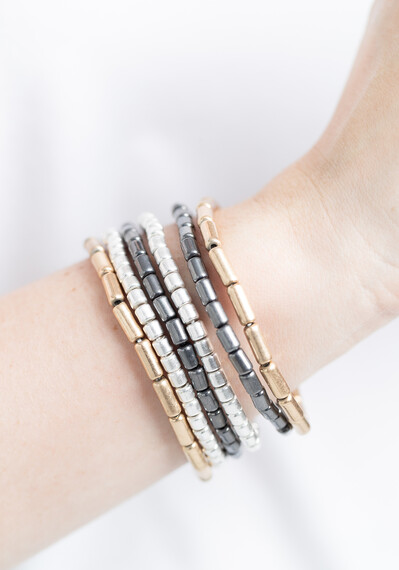 Women's Mixed Metal Beaded Bracelet Women's Mixed Metal Beaded Bracelet Image 2