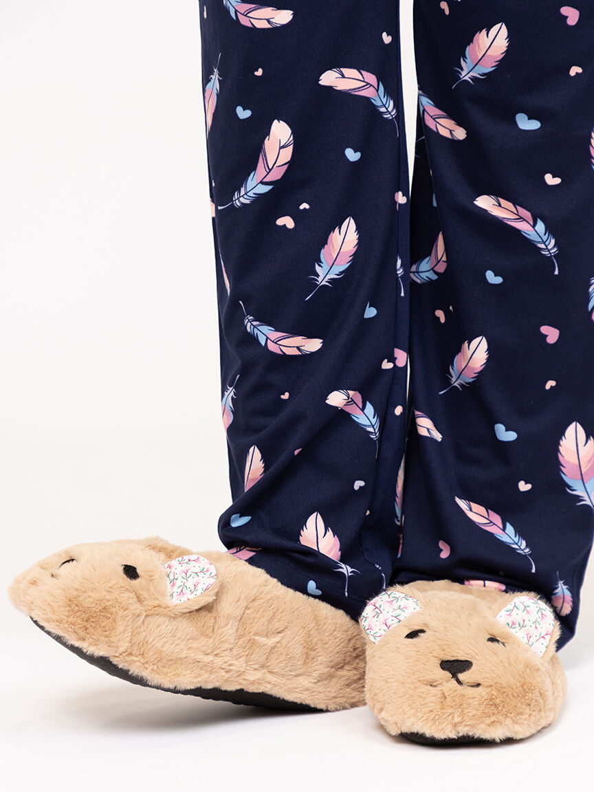 Women's Brown Bear Slippers