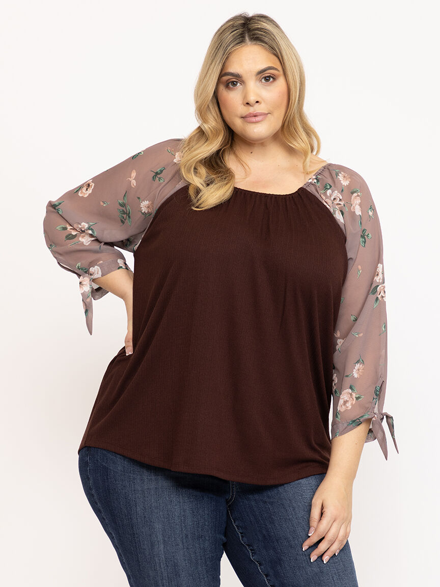 Women's Floral Sleeve Top