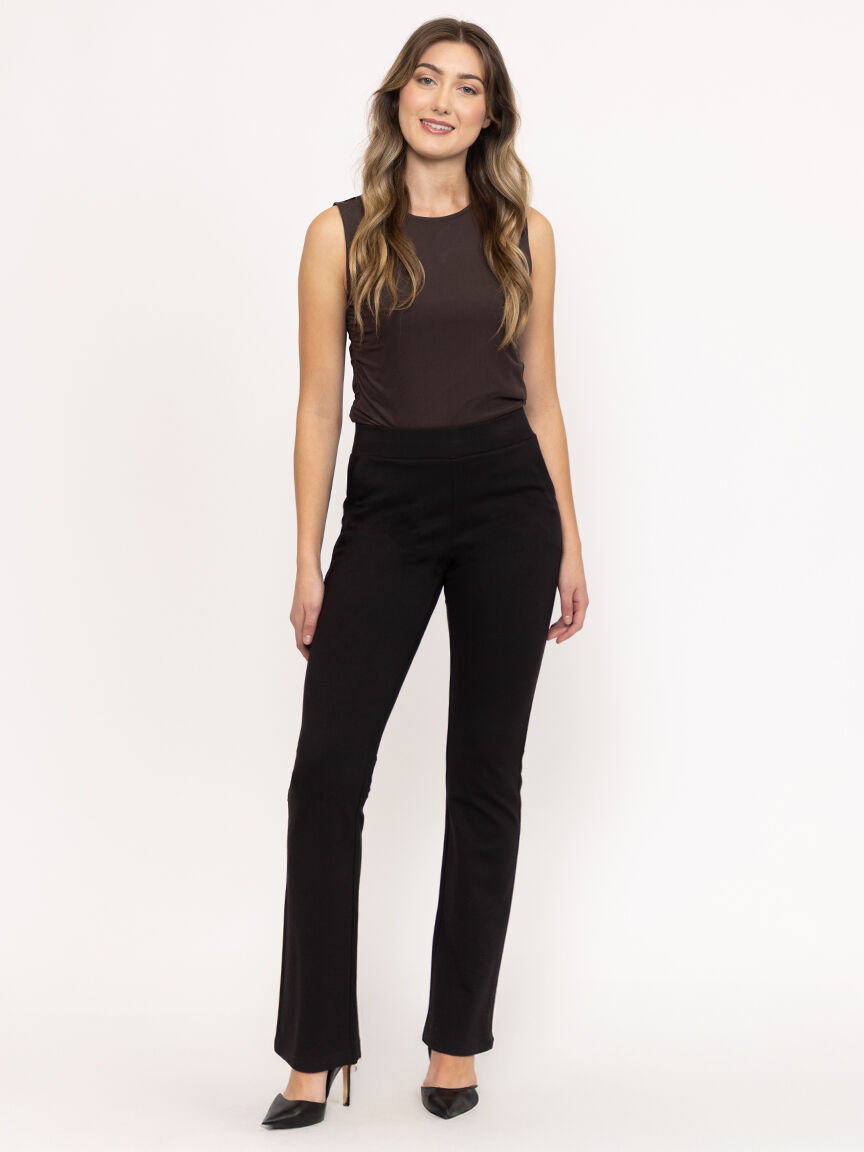 Women's  Black Pull-on Ponte Boot Cut Pant