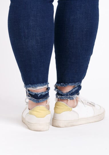 Women's Plus Size Distress Ankle Skinny Jeans