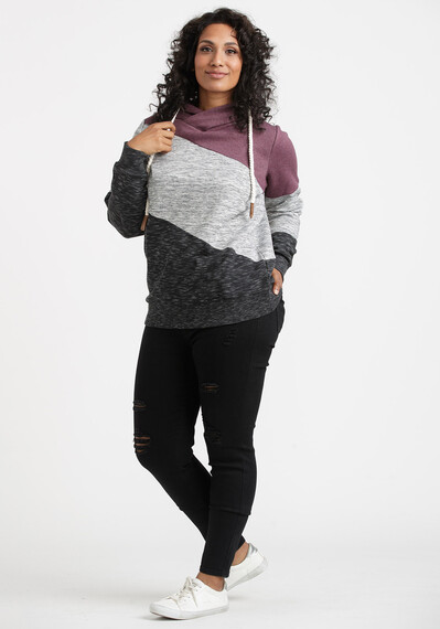 Women's Angled Colour Block Hoodie Image 3