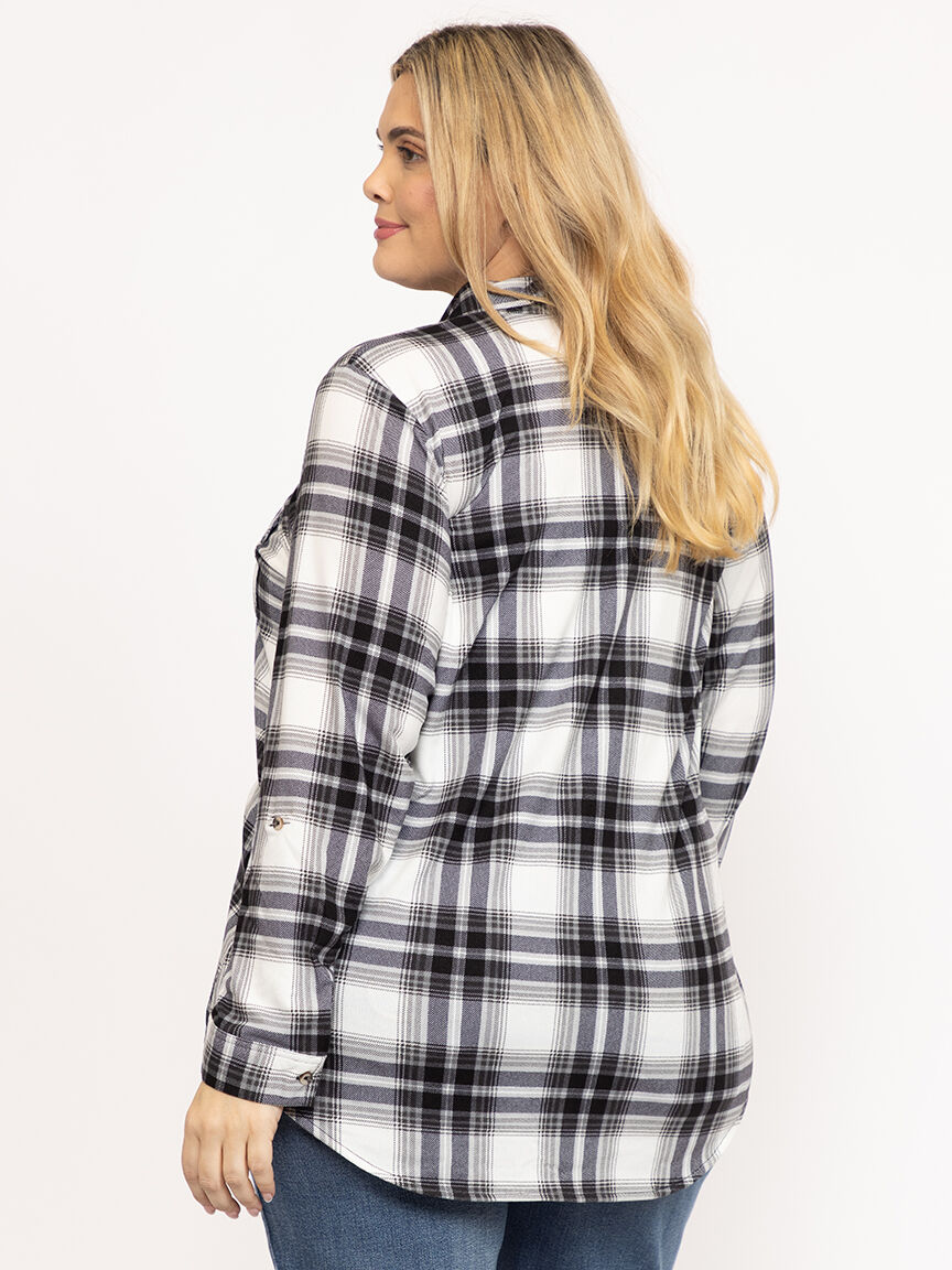 Women's Brushed Knit Plaid Shirt