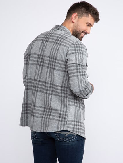 Men's Brushed Knit Plaid Shirt Image 4