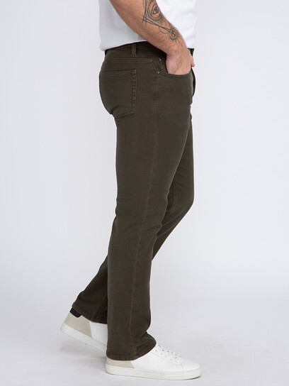 Men's Olive Slim Straight Jeans