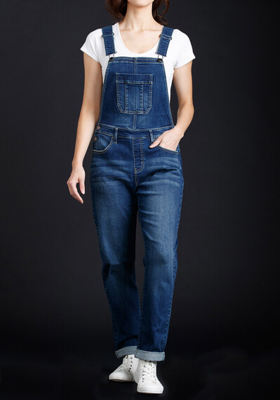 Women's Slouchy Cuffed Overall Jeans Image 5