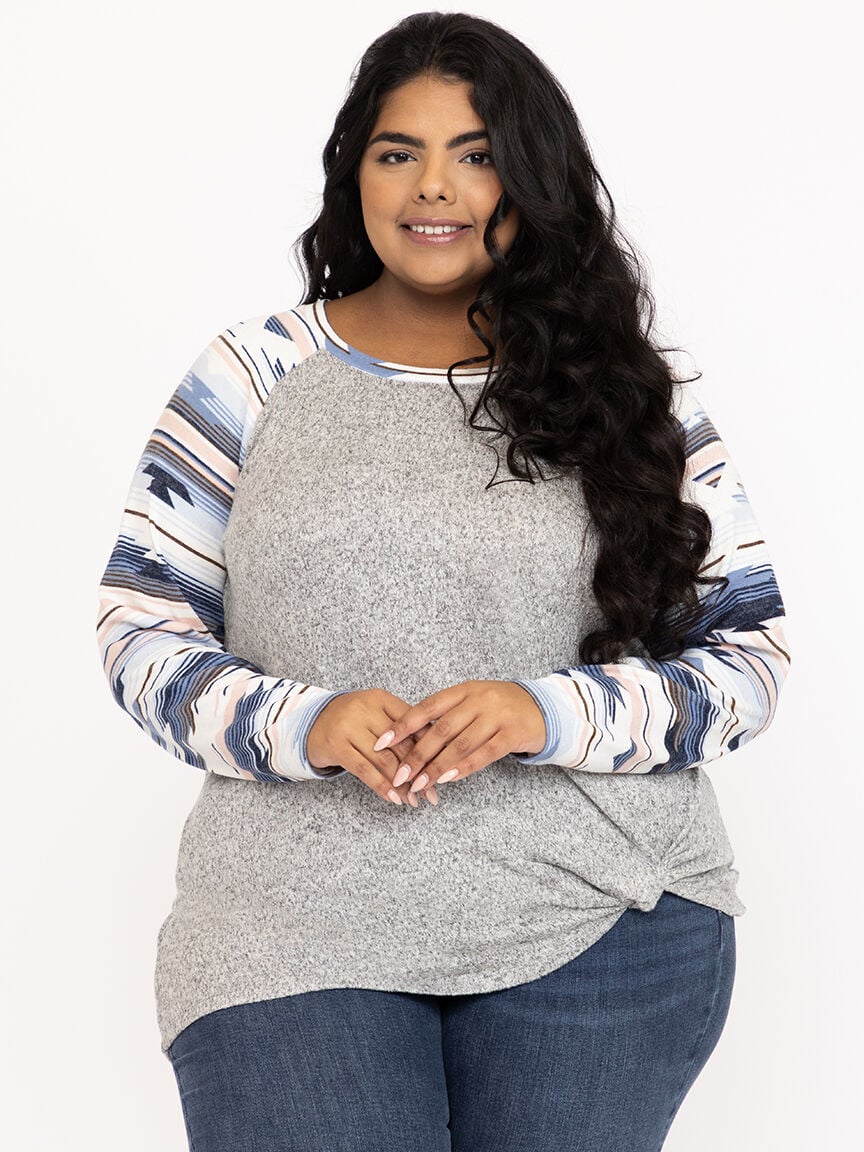 Women's Geo Twist Hem Top