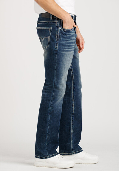 Men's Indigo Wash Classic Bootcut Jeans Image 3