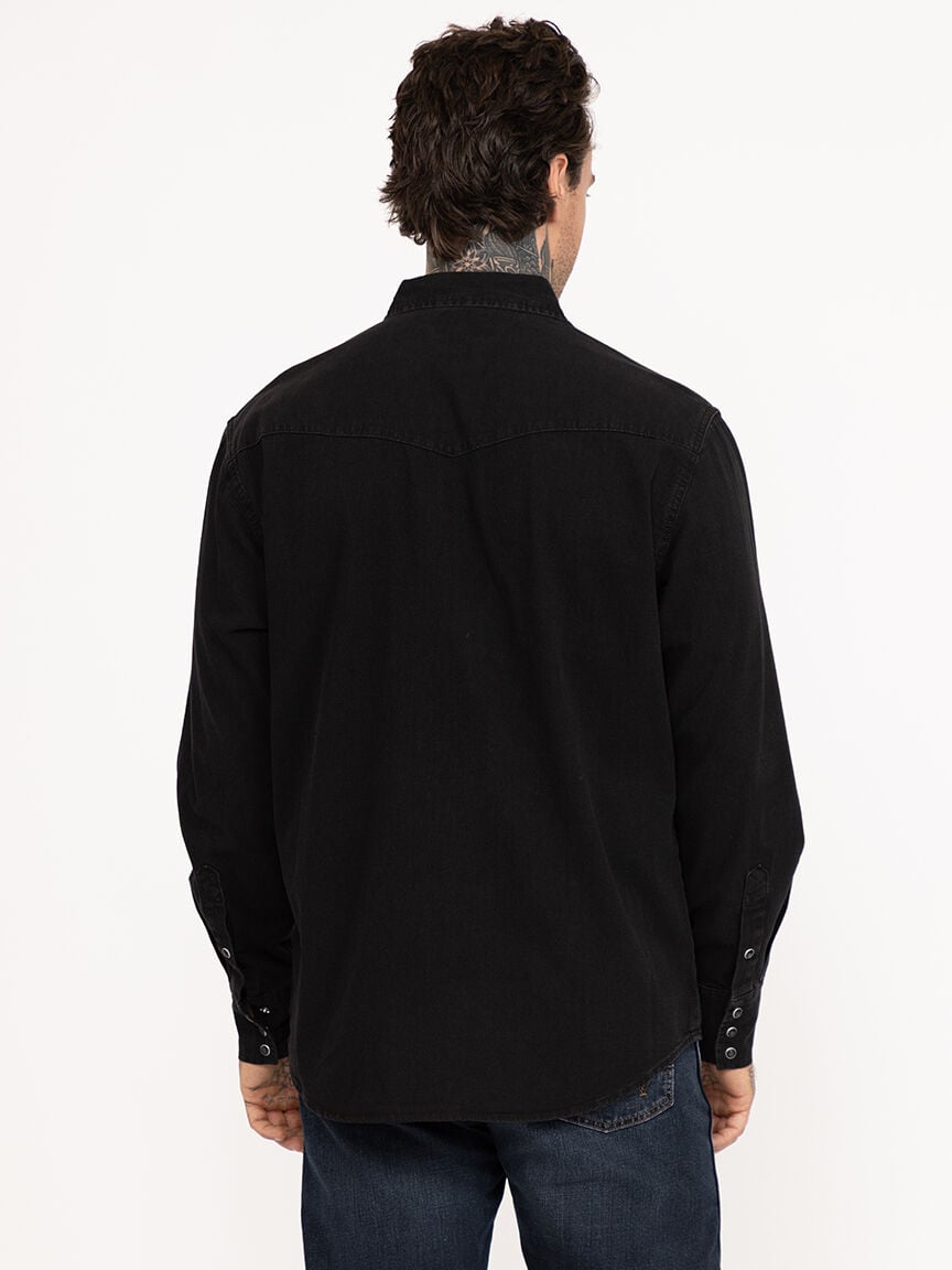 Men's Black Denim Shirt