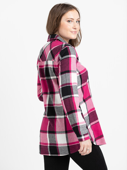 Women's Flannel Plaid Tunic Image 3