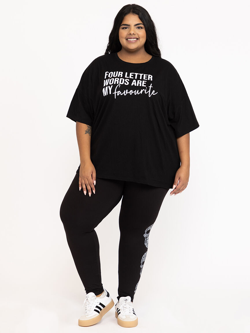 Women's 4 Letter Word Oversized Tee