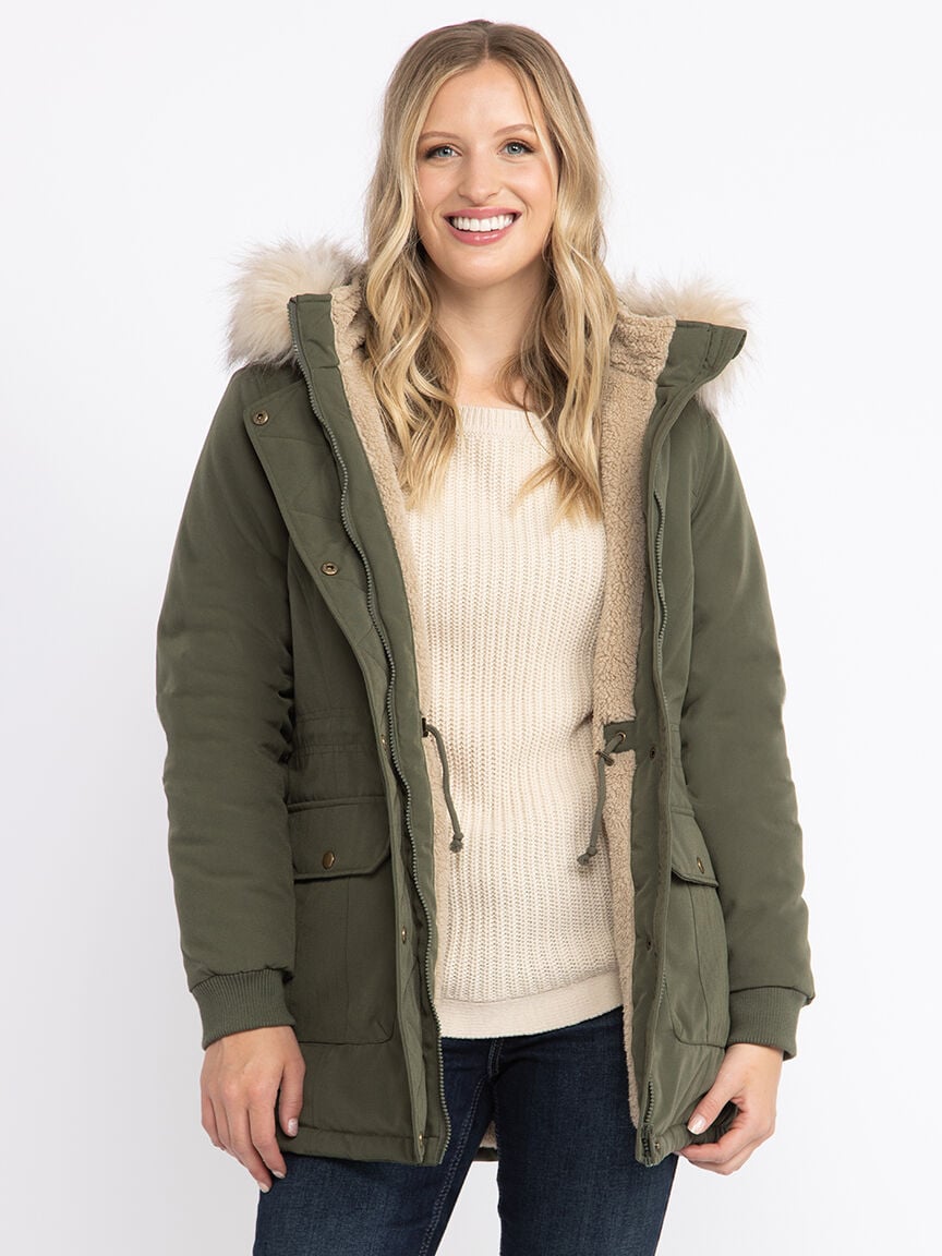 Women's Anorak with Sherpa Lining