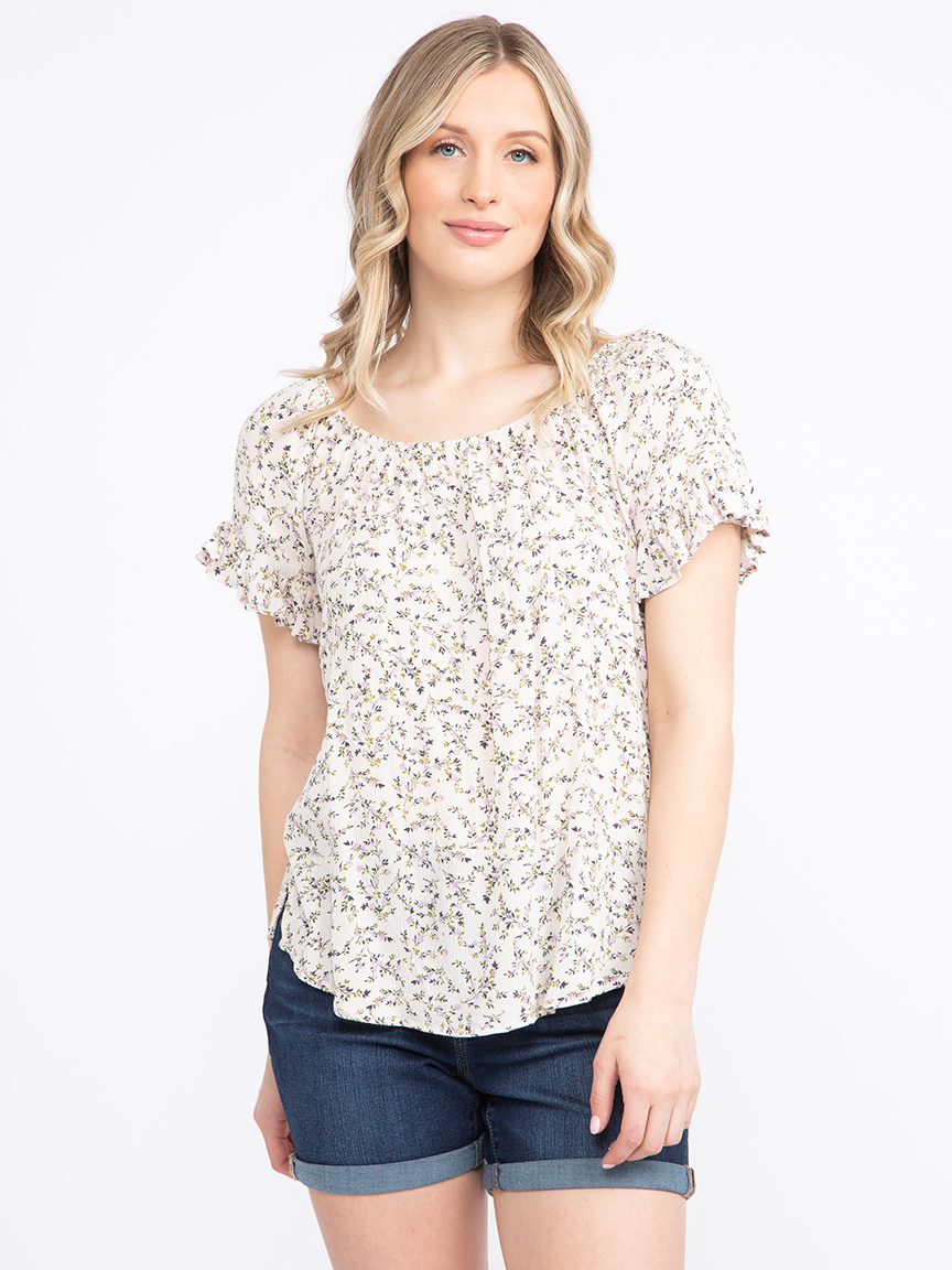 Women's Floral Peasant Top Warehouse One