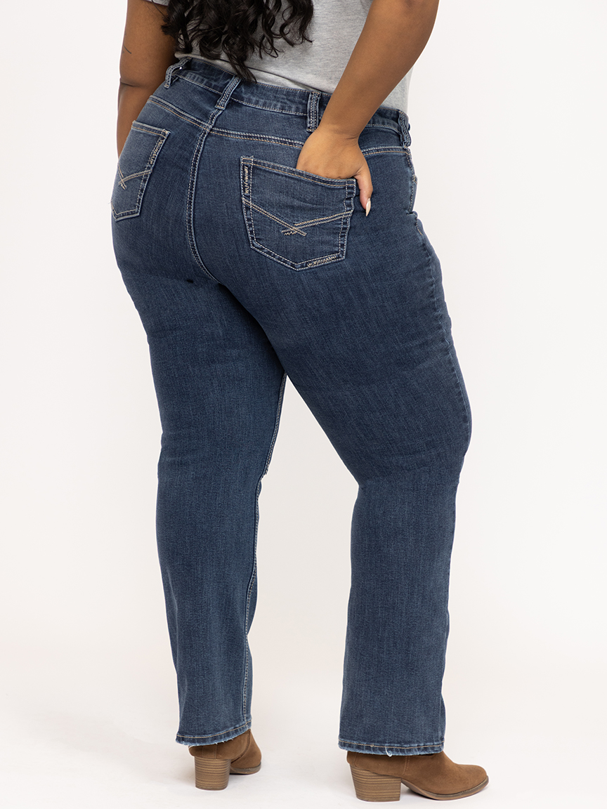 Women's Plus Medium Dark Wash Baby Boot Jeans