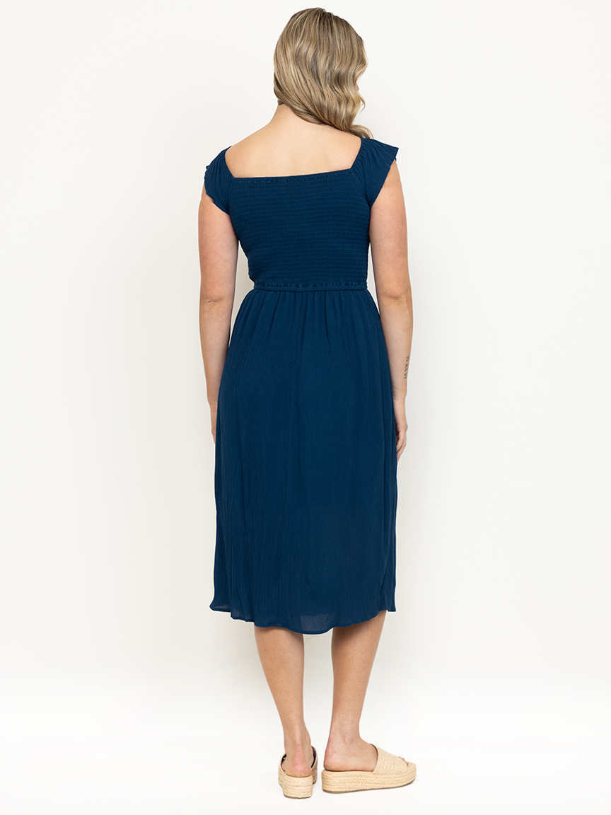 Women's Ruched Midi Dress