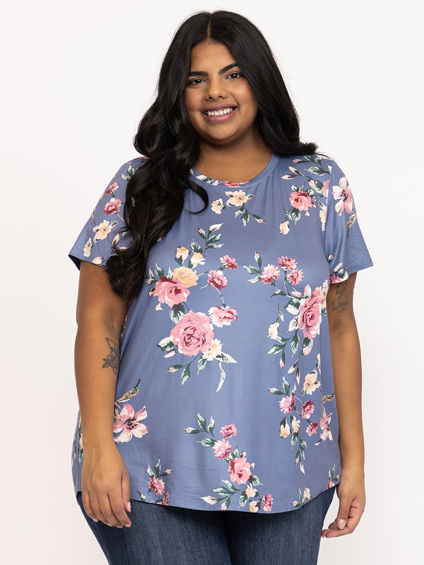 Women's Floral Crew Neck Tee