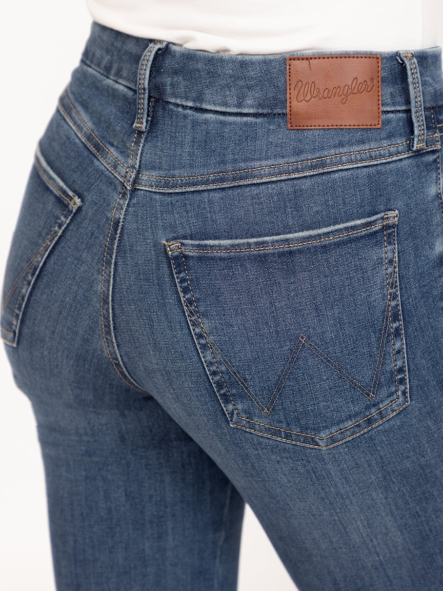 Women's Wrangler Bespoke High Rise Medium Dark Flare Jean