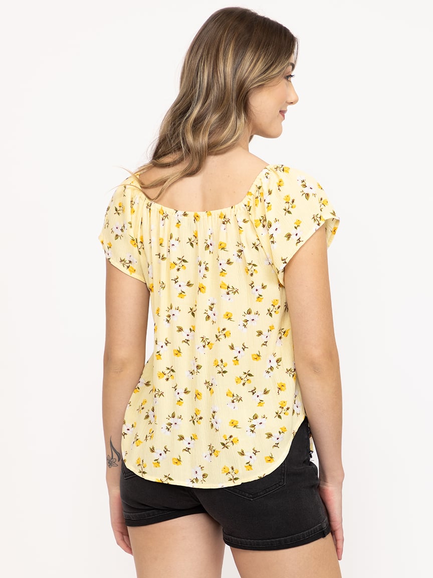 Women's Floral Peasant Top